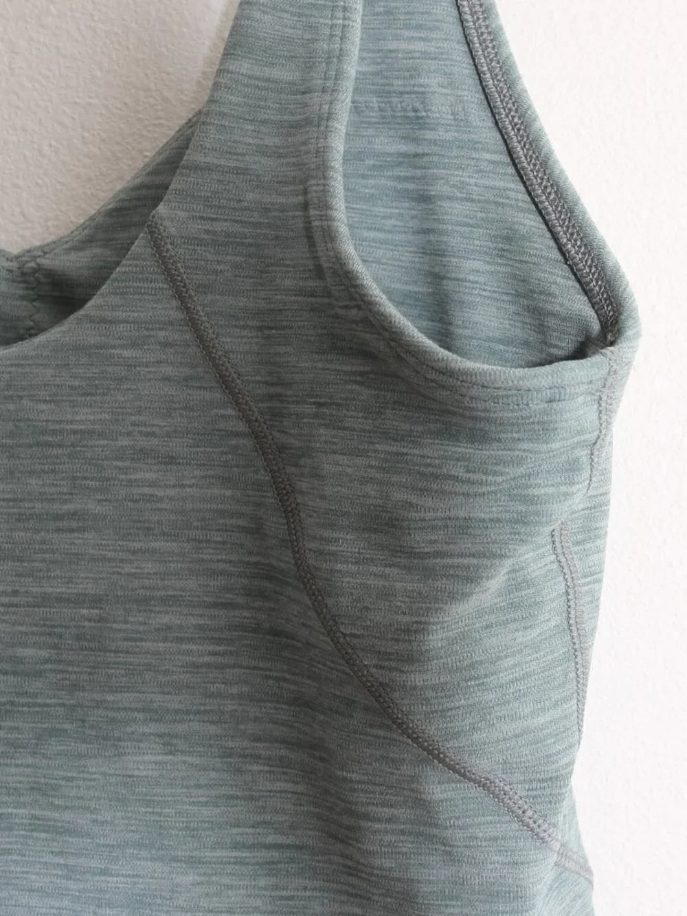 Lululemon Align Tank Crop Top Heathered Tidewater Teal Nulu Built-In Bra Size 8